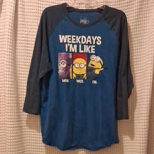 Men's Minions Blue Long Sleeve Tee
